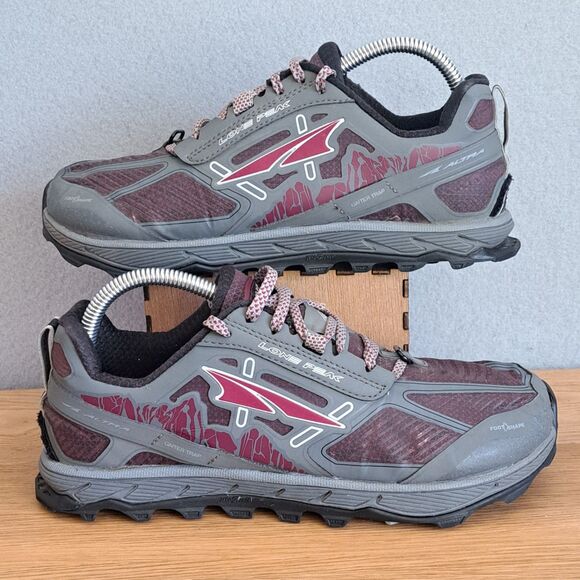 Altra Women’s 8 Lone Peak 4 Trail Running Shoes Gray Purple Hiking Sneakers - Picture 4 of 12